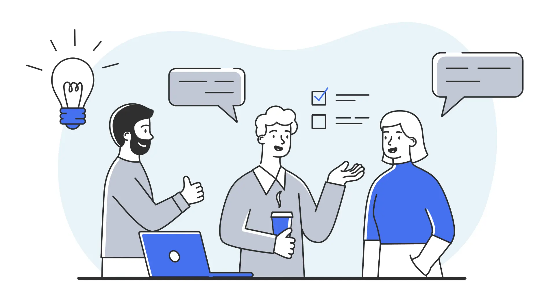 Illustration of a team planning a digital platform